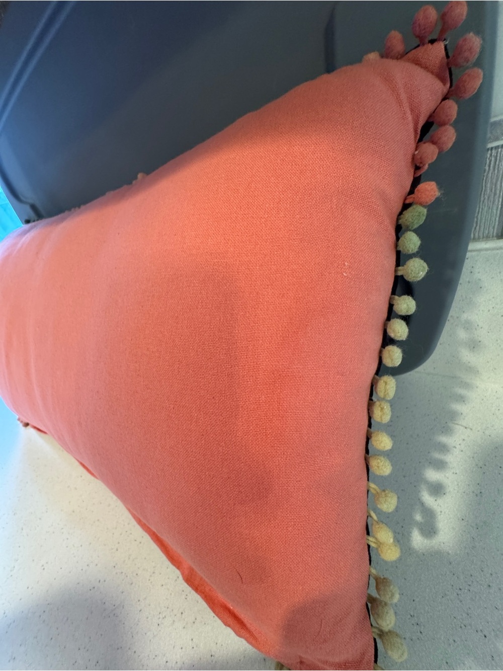 World Market- Handmade Hooked Bee Pillow in Multicolor on Black - Picture 6 of 11